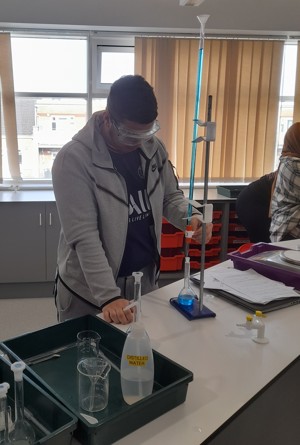 Ritu colorimtery burette student working on the bench 